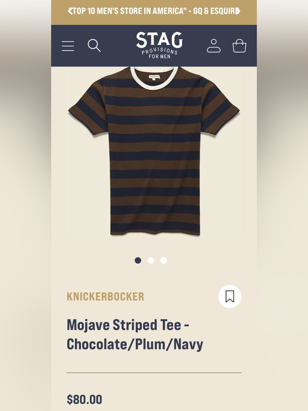 Mojave Striped Tee - Chocolate/Plum/Navy